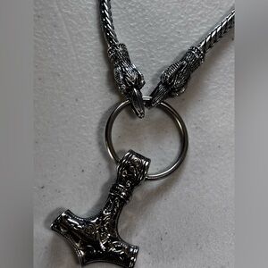 Men's Silver Hammer Pendant Necklace